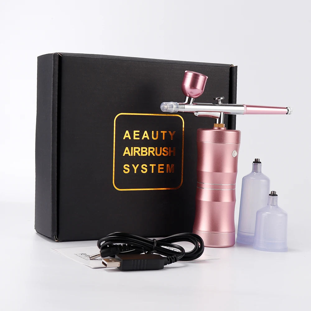 Top 0.3mm Mini Air Compressor Kit Air-Brush Paint Spray Gun Airbrush For Nail Art Tattoo Craft Cake Nano Fog Mist Sprayer