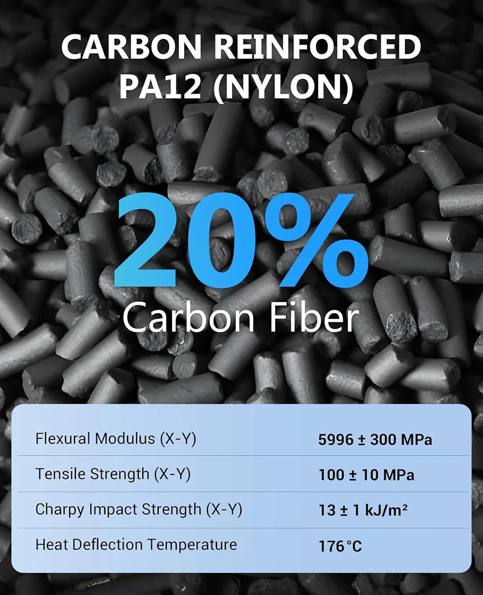 JAYO PA Nylon Filament 1.75mm PA6-CF/PA6-GF/PA12-CF/Easy PA Nylon 3D Printer Filament Superior Toughness 1KG/Roll