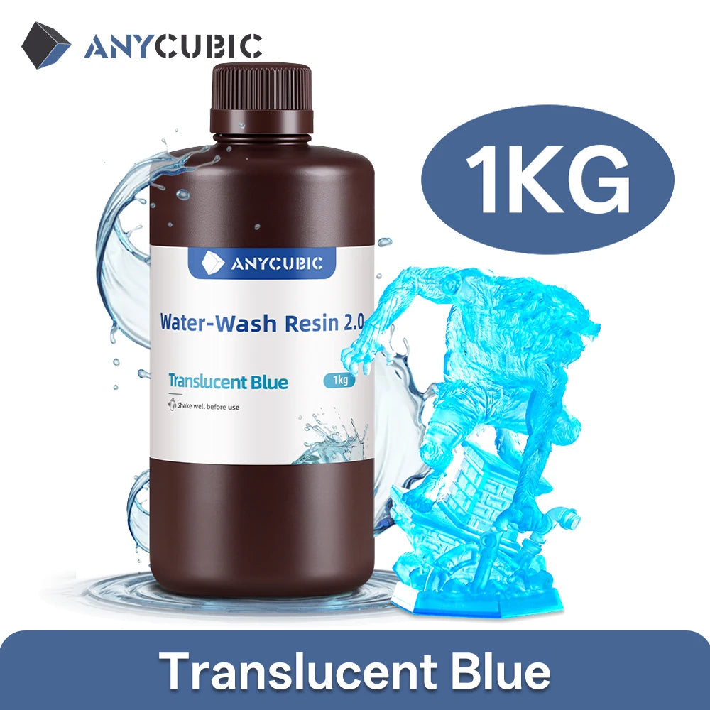ANYCUBIC Water-Wash Resin For LCD 3D Printer High Precision Low Odor Low Viscosity 3D Printing Standard Photopolymer