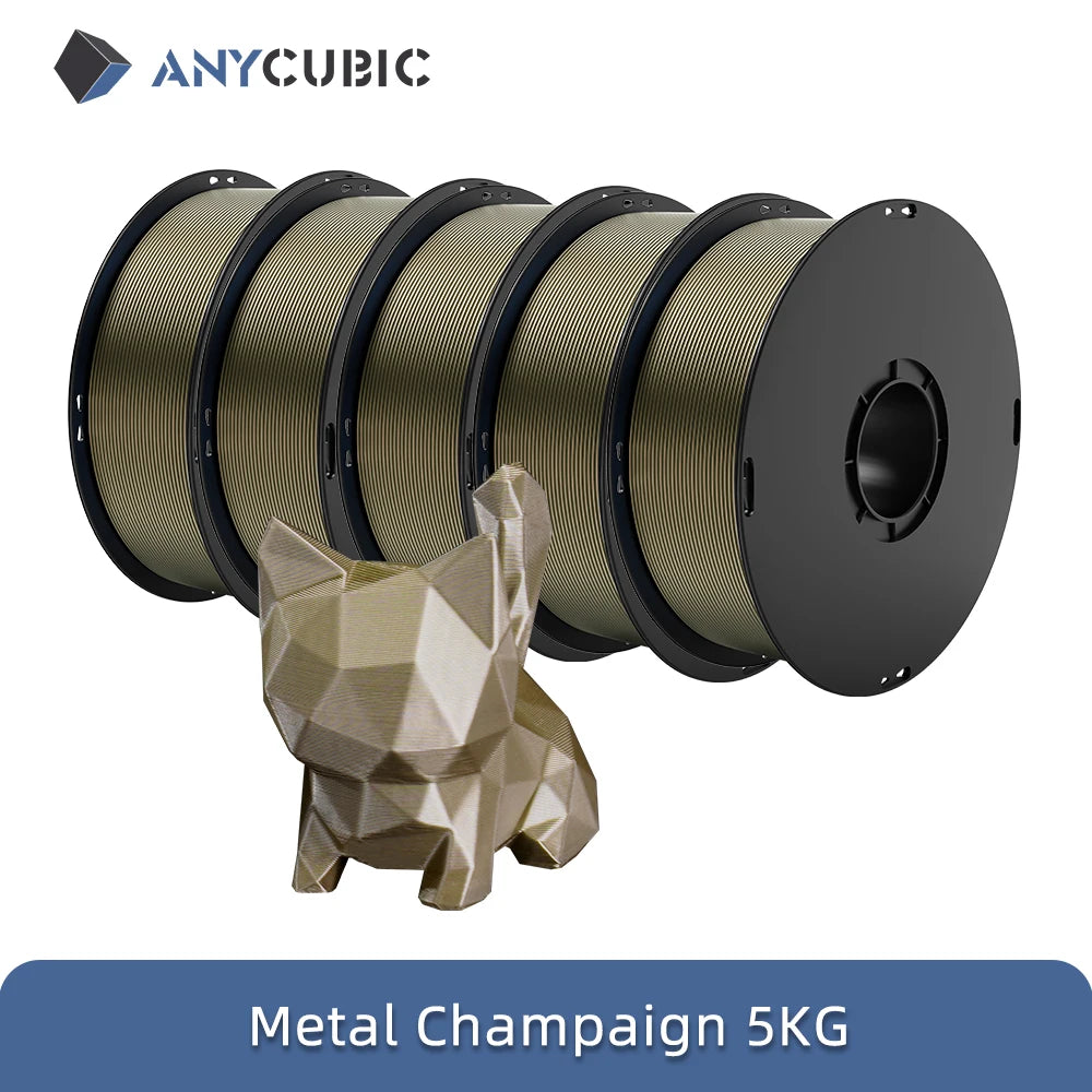 ANYCUBIC 5kg/4kg Metal Filament Metallic Texture PLA Kobra S1 Kobra 3 Combo 3D Printer Filament High-Performance 3D Printing PLA