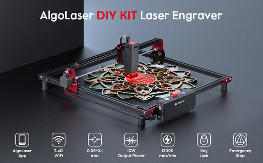 AlgoLaser DIY KIT 10W Laser Engraver 12000mm/min Speed Laser Cutter and Engraver Machine for Wood and Metal 400x400mm Area