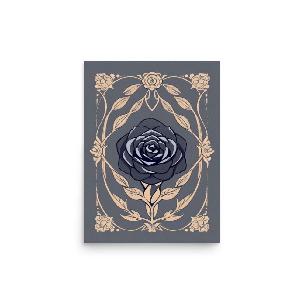 Reflective Blue Rose-Poster