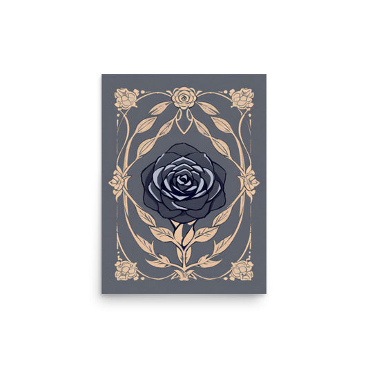 Reflective Blue Rose-Poster