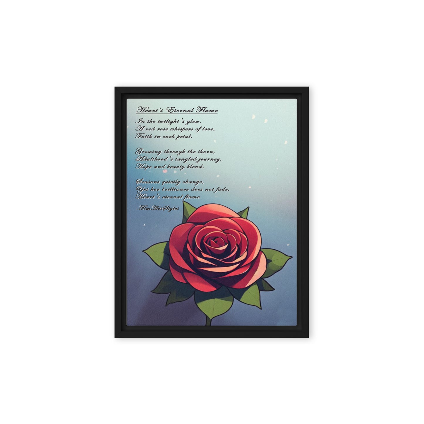 Heart's Eternal Flame-Framed canvas