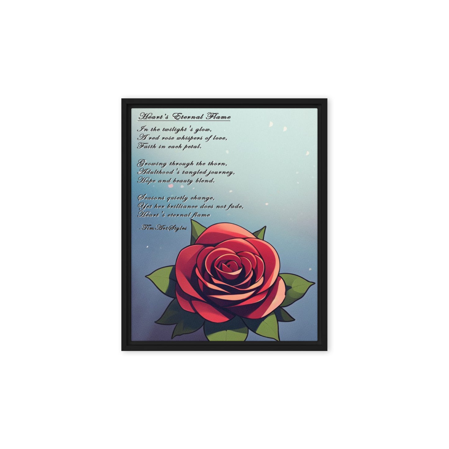 Heart's Eternal Flame-Framed canvas