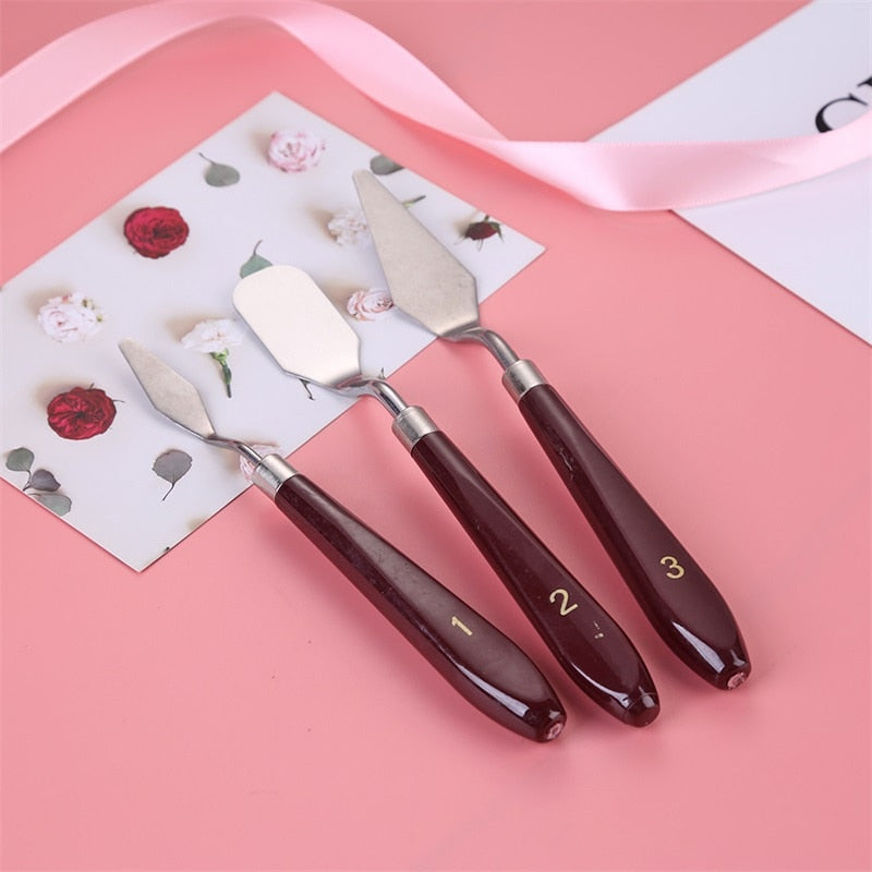 5pcs/set Mixed Media Palette Knife Set Spatula Gouache Supplies for Oil Painting Knife Arts Tool Flexible Blades Mixing Knifes