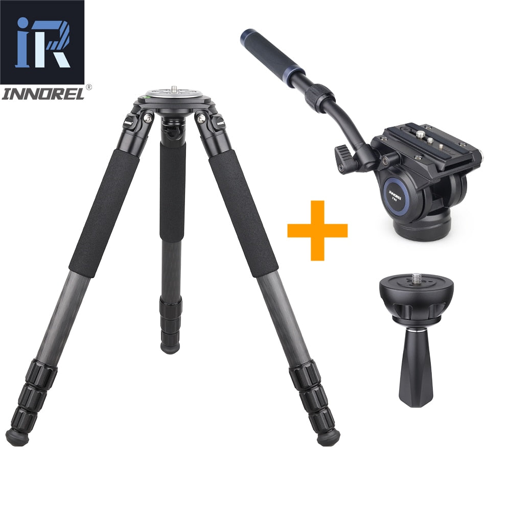 LT324C Portable 10 Layers Carbon Fiber Tripod for Camera Bird Photography Heavy Stand DSLR Ballhead Fluid Head 75mm Bowl Adapter