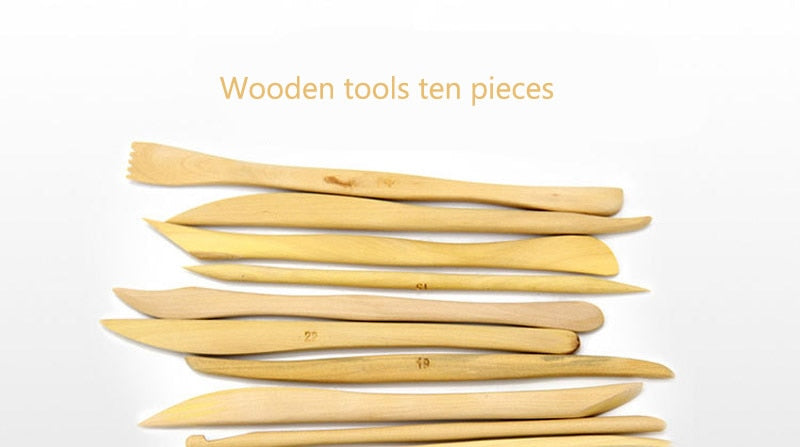 10 PCS Wooden Sculpture Tool set for Carving Pottery & for Art Craft Shaping Clay Accessories Lovers Ceramics Tools