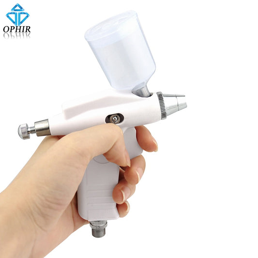 OPHIR Nozzle 0.3mm Airbrush Spray Gun for Beauty Makeup Body Art Tattoo Hobby Makeup White Color 3/4 OZ_AC124